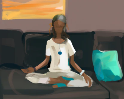 illustration of woman meditating